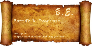 Bartók Evariszt névjegykártya